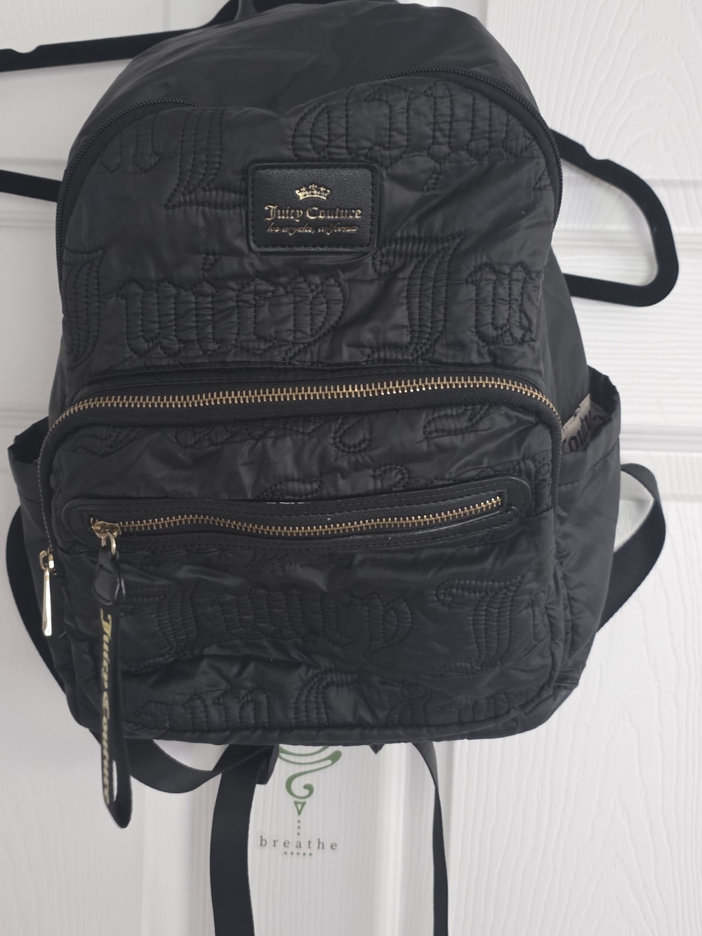 Juicy Couture Black Quilted  Backpack Multi Pockets - Picture 2 of 5